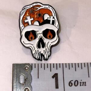 Haunted Skull Spider Halloween Pin Brooch